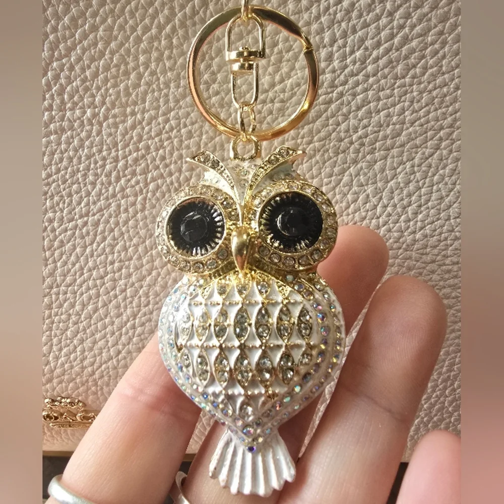 Gold and Silver Owl Keychain